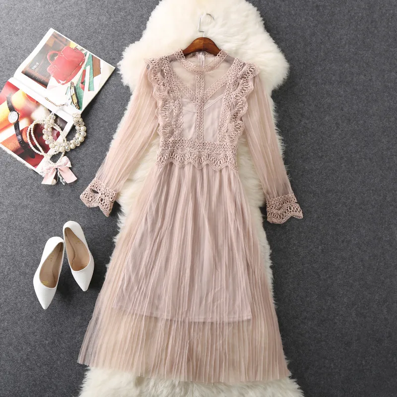 Новинка 2020 женское Элегантное летнее Сетчатое кружевное платье облегающее