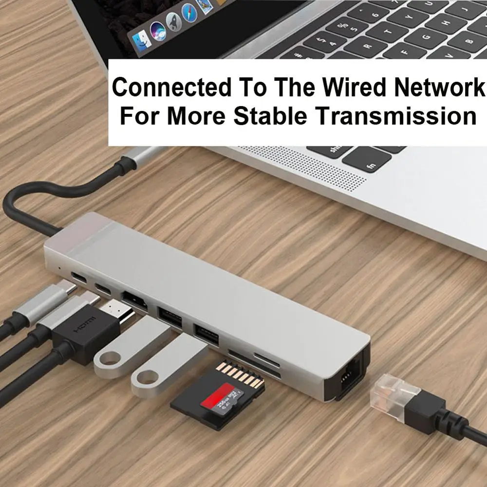 USB 3 0 Type C концентратор к HDMI адаптеру 4K Thunderbolt с концентратором TF SD слот для чтения PD