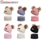 Комплект из шапки и шарфа и перчаток для девочек, зимний