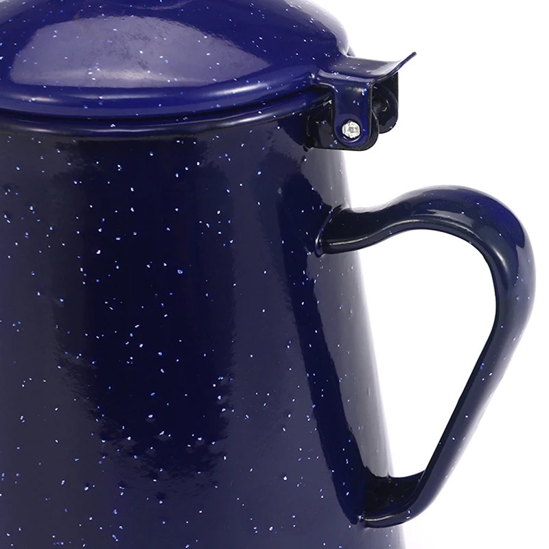

1.2L Enamel Coffee Pot Hand Tea Water Kettle Teapot Vintage Home Decor Starry Sky Blue Teapot Cafe Tools