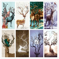 diy painting by numbers kit acrylic colorful animal deer paint by numbers wall art picture for home decoration