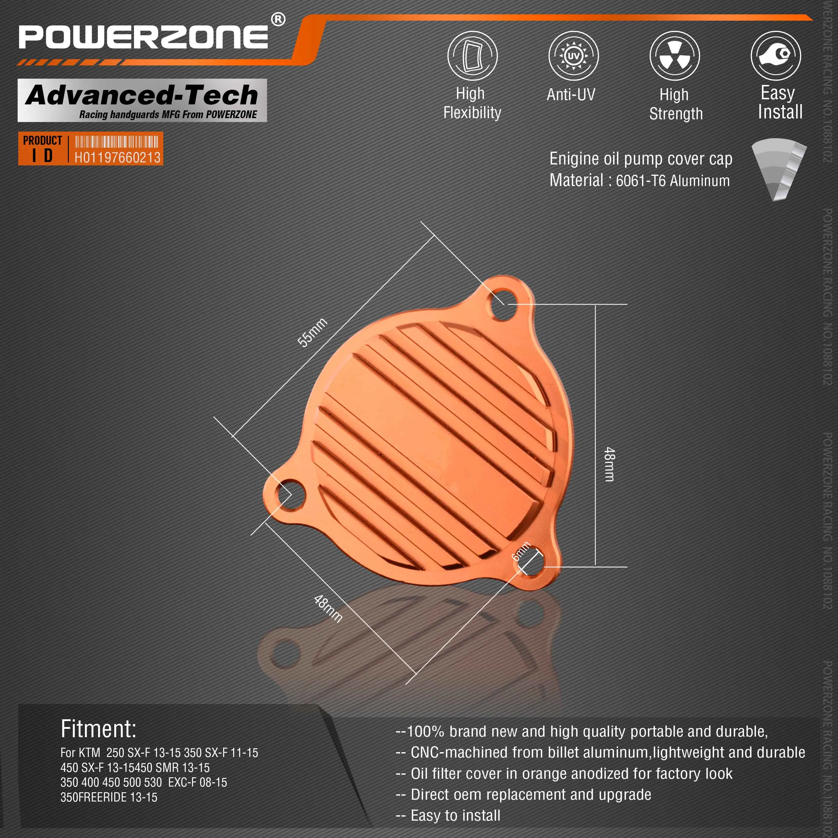 Крышка колпачка масляного насоса Powerzone для KTM 250SX-F450SX-F 450SMR 350Freeride13-15 350 SX-F 11-15350 400 450