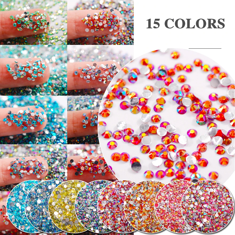 1000 шт. круглые алмазные аппликации с плоской задней стороной 2 мм|Стразы| |