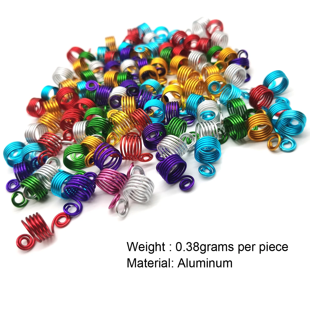 

100Pcs Multicoloured Braids Hair Dread Dreadlock Beads Rings Tube Accessories For Girls Boys Women Hair
