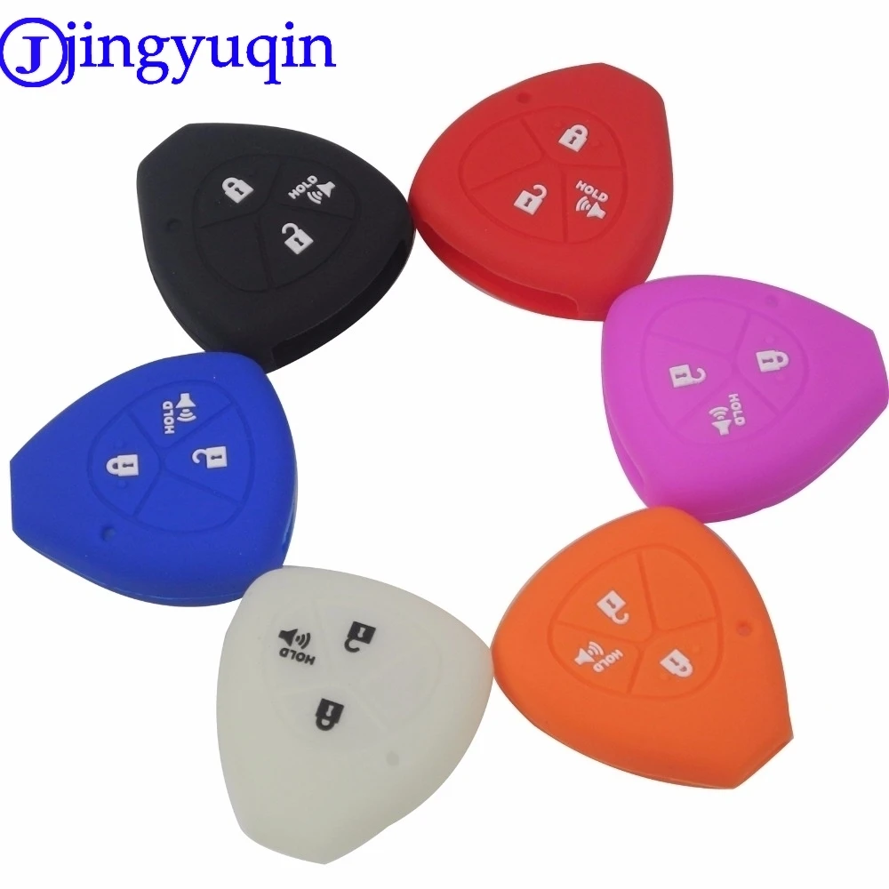 jingyuqin Remote 3 Buttons Silicone Car Key Cover Case For Toyota Camry COROLLA Vios REIZ CROWN RAV4 2015|key case for car|car key covertoyota