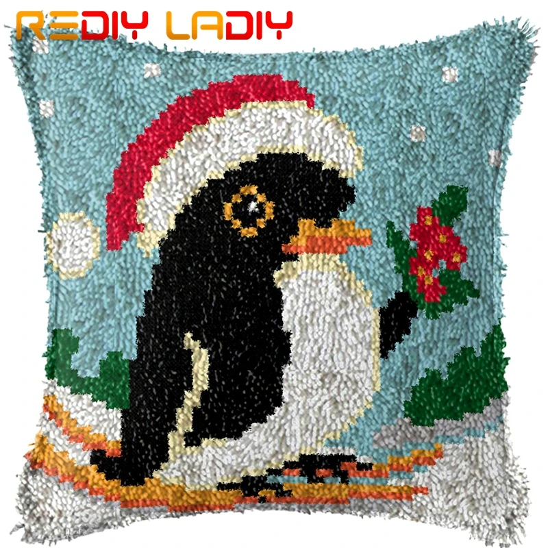 Крюк с защелкой подушки на Рождество изображением пингвина из плотной ткани