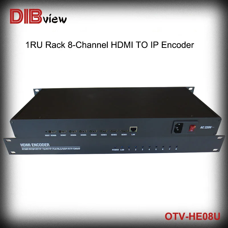 1U 8-канальный HEVC H265 H264 HD HDMI к IP видео кодировщик IPTV прямая трансляция медиакодер с