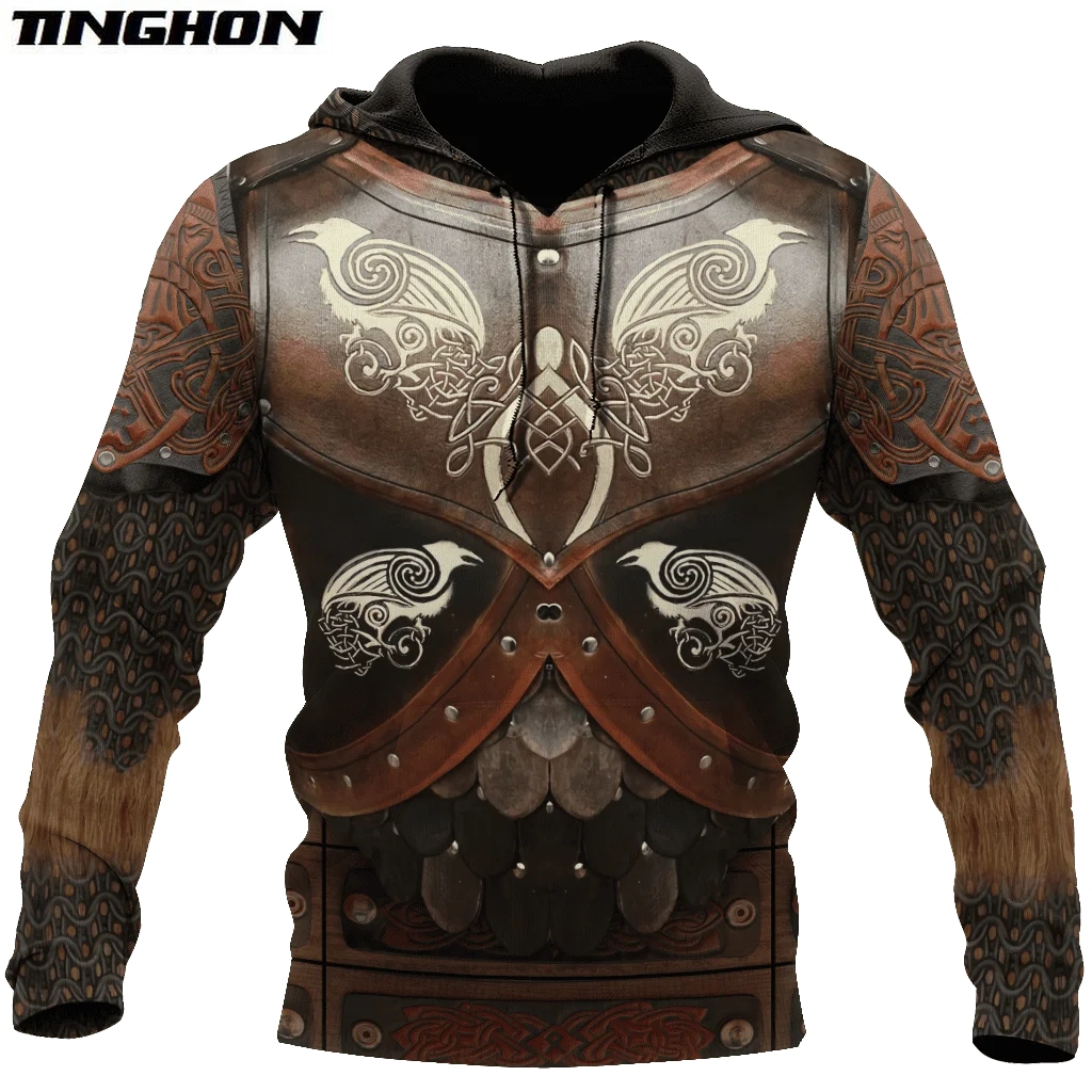 

Viking Armor Tattoo 3D Printed Autumn Men Hoodies Unisex Pullovers Zip Hoodie Casual Street Tracksuit Cosplay Clothing XY20