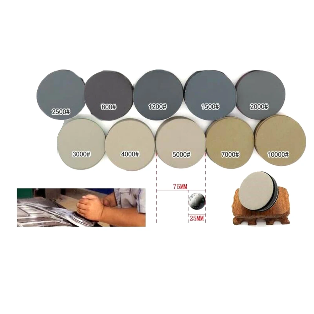 Набор из 50 штук 3 дюйма диаметр 75 мм Сухая наждачная бумага круглые шлифовальные