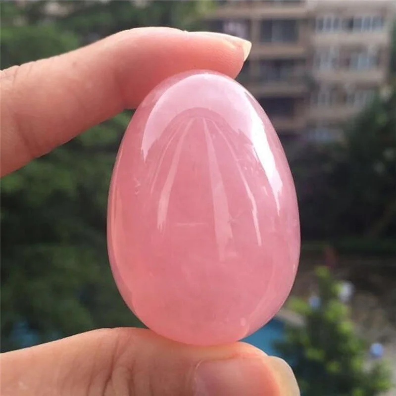 

Natural Rose Quartz Crystal Egg Ball Magic Sphere Healing Kegel Exercis Stone