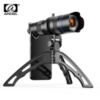 apexel metal hd 20 40x zoom telescope telephoto lens monocular phone camera lens with mini tripod for samsung iphone most phones