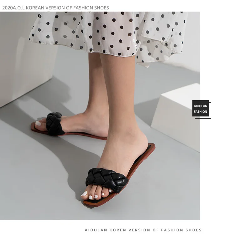 

Flat Beach Slippers for Women Shoes 2021 Summer Fashion Solid Sandals Indoor Outdoor Casual Non-slip Sandals Slipper House