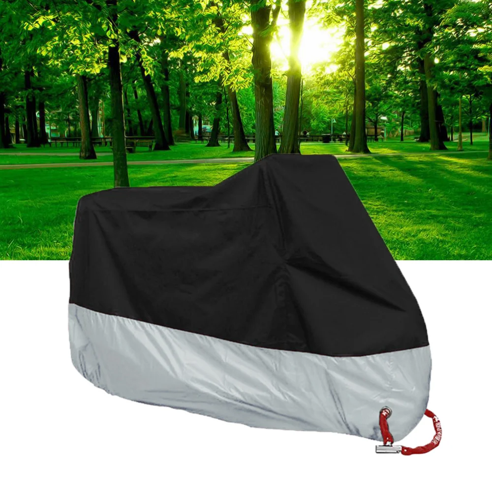 

Motorcycle Motorbike Waterproof Water Resistant Rain UV Protective Breathable Cover Outdoor Indoor With Storage Bag Size XXL (Bl