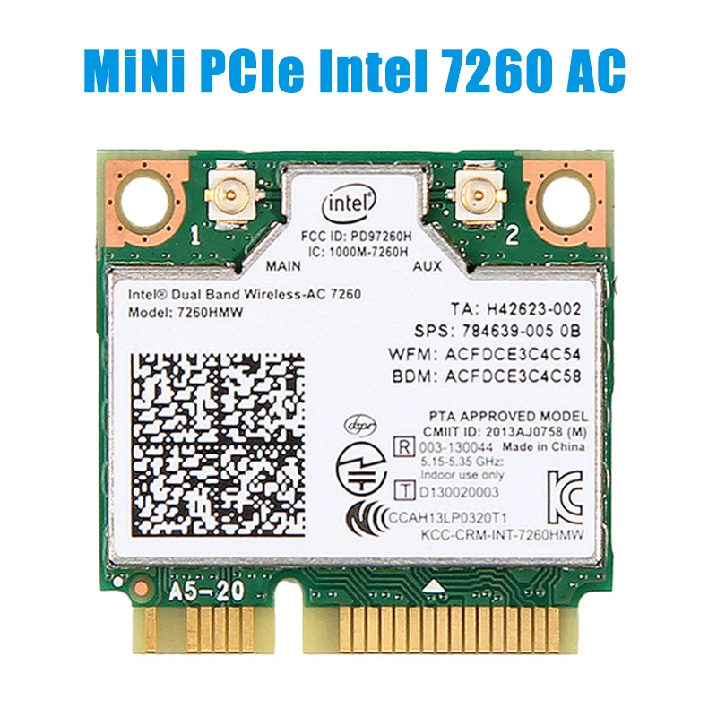 Беспроводная Wi Fi карта 1200 Мбит/с Intel 7260 AC 7260HMW Half Mini PCI E 2 4G/5 ГГц Bluetooth 4 0 адаптер 802.11ac