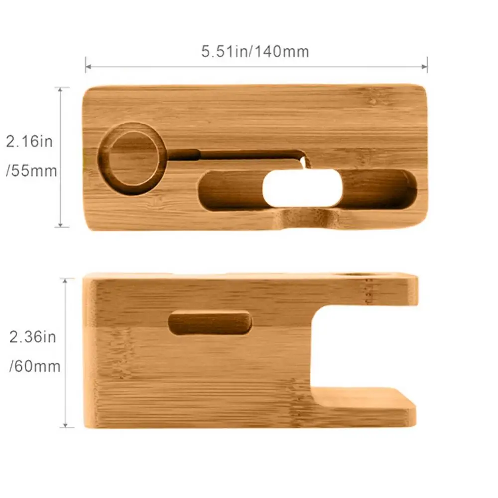 bamboo wood phone charger dock holder desk stand for iphone apples watch 3842mm free global shipping