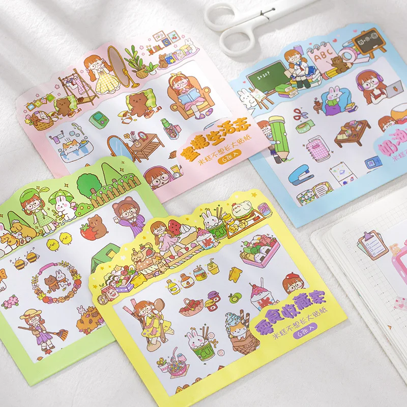 

20 компл./лот Kawaii Канцелярские милые наклейки из мультфильмов дневник планировщик декоративные Мобильный наклейки Скрапбукинг ручные подел...