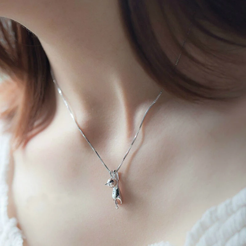 

Korean Fashion Jewelry Necklace Cartoon Cat Short Clavicle Punk Vintage Chain Kitten Necklace Women Statement Necklace Wholesale