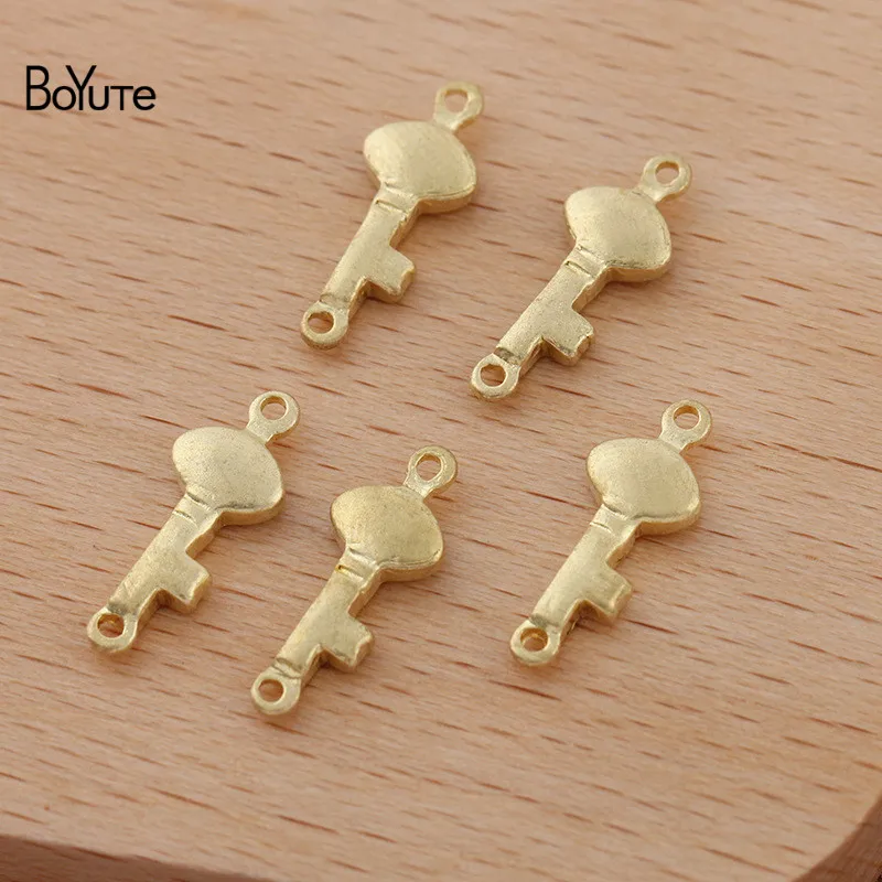 Металлический латунный соединитель в форме ключа BoYuTe (100 шт./лот) 16*6 мм Подвески
