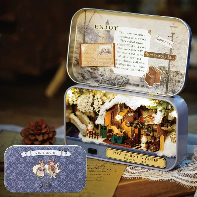 Милый 3D Деревянный DIY коробка ручной работы сельские Примечания кукольный домик