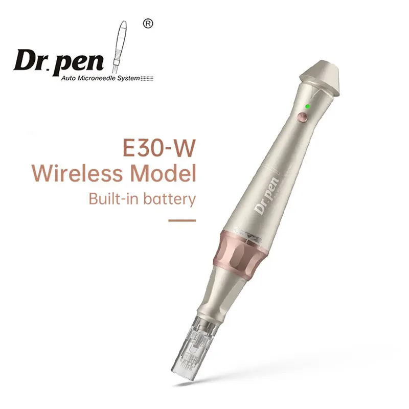 Dr. Kalem E30 kablosuz mikro iğne cilt bakım kalemi otomatik Dermapen cilt bakım makinesi 5 seviyeleri ayarı 2 adet süngü İğneler-hiçbir kutu