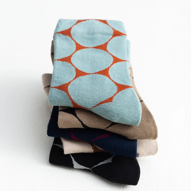 Socks Woman Dot Print Autumn Funny Cute Casual  Korean Harajuku Kawaii Female Women'S Socks Girl Fashion Warm Sokken Soft