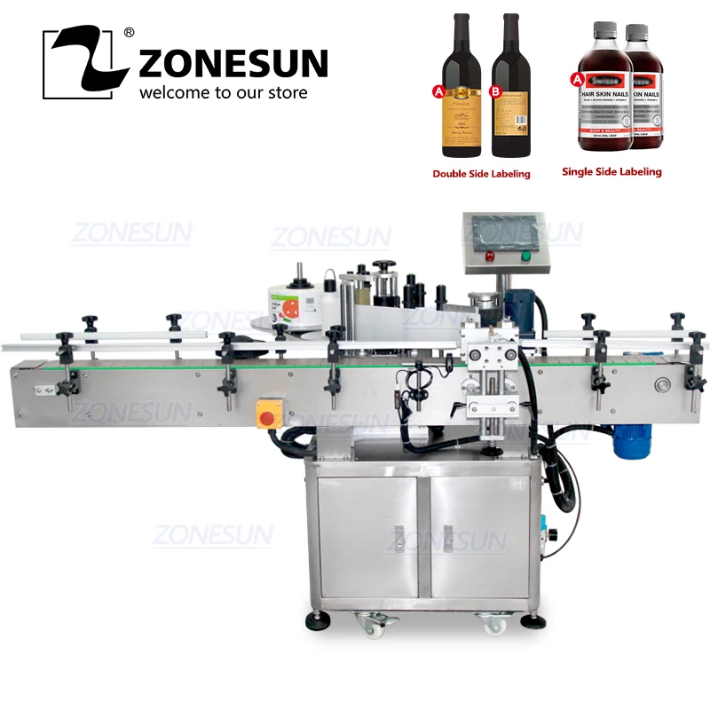 ZONESUN Автоматическая круглая упаковочная машина Стекло вина банки шампунь