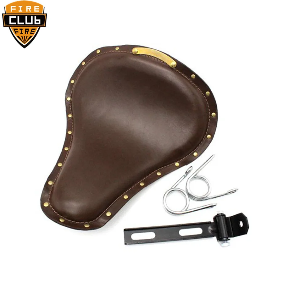 Универсальное черное/коричневое мотоциклетное сидение для водителя с пружинами