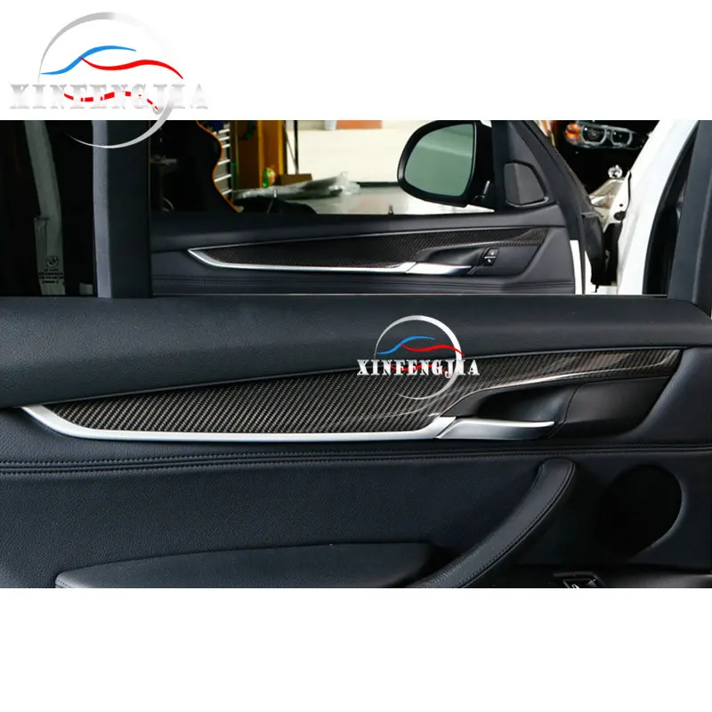 

For BMW X5 F15 X6 F16 15-18 4x Real Carbon Fiber Inner Door Strip Panel Trim