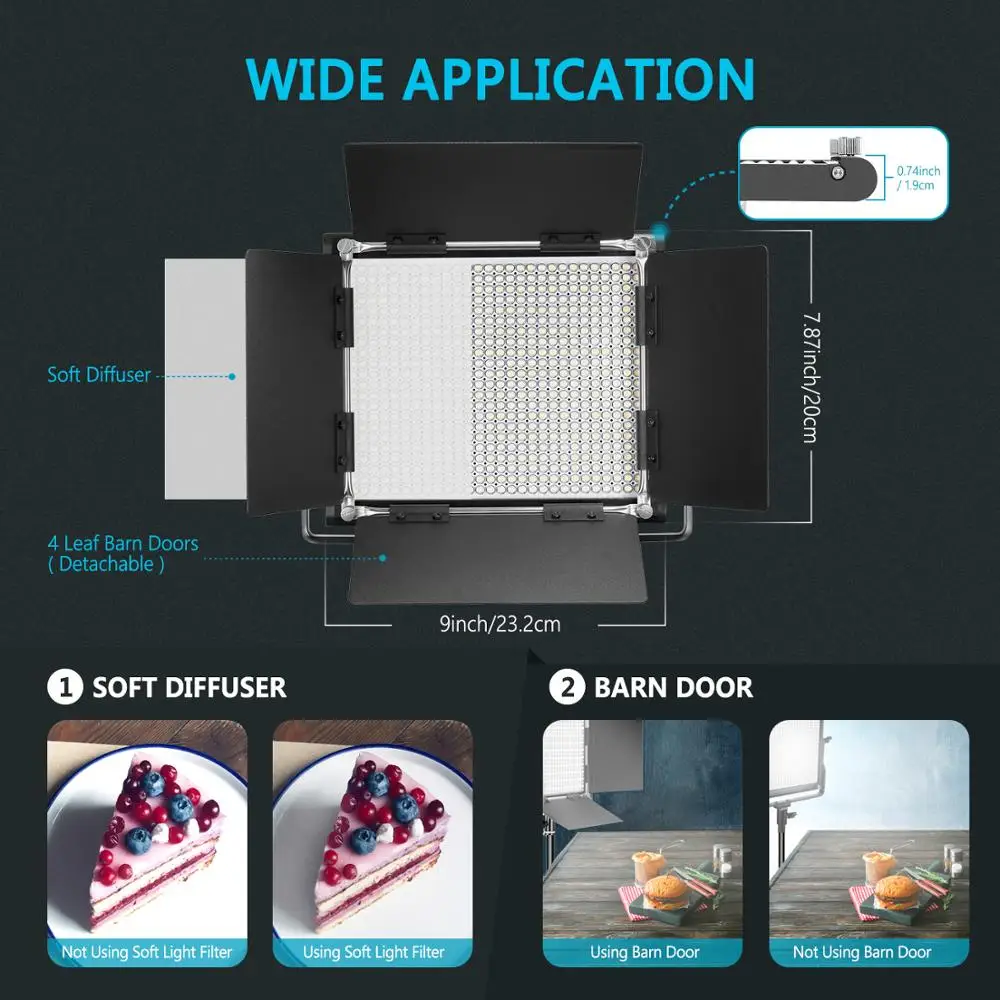 Neewer Модернизированный 660 светодиодный видео свет Dimmable Bi-Цвет светодиодный Панель с ЖК-дисплей Экран Фотофон на заказ для студийной фотосъемки, YouTube видео съемки фон для фотосъемки