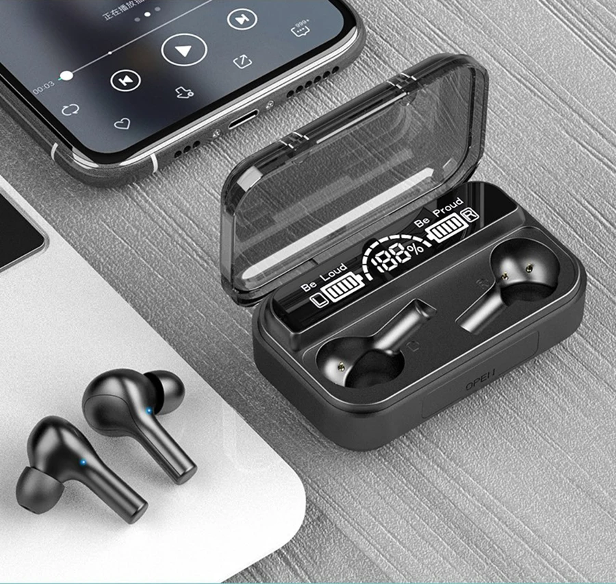 tws wireless headphones fone bluetooth earphone digital battery display earbuds with microphone for oppo honor redmi smartphone free global shipping