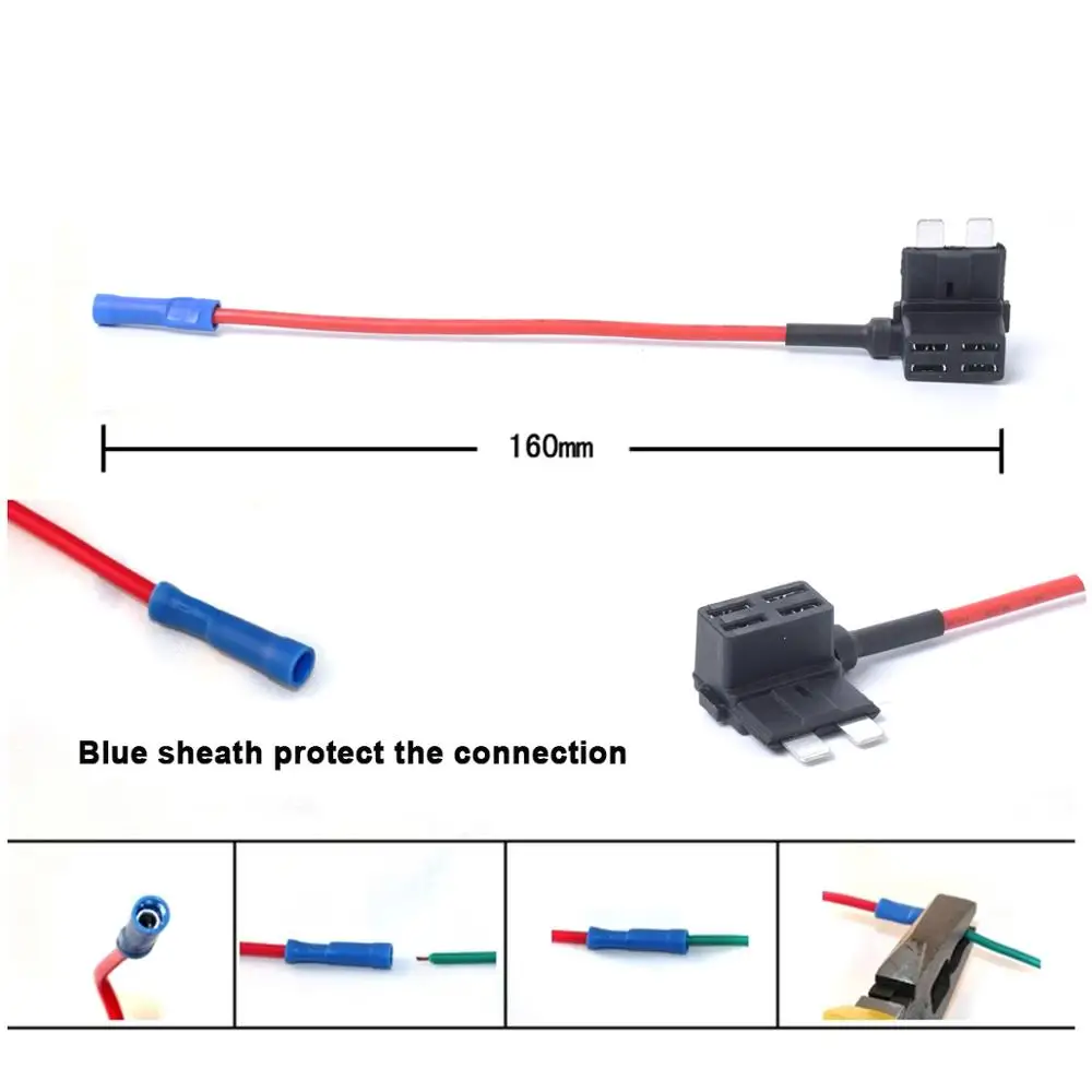 10 Pack 12V Car Add-a-circuit Fuse Adapter Blade Holder GPS Navigator Cigarette lighter added Tool kits 15Amp | Автомобили и