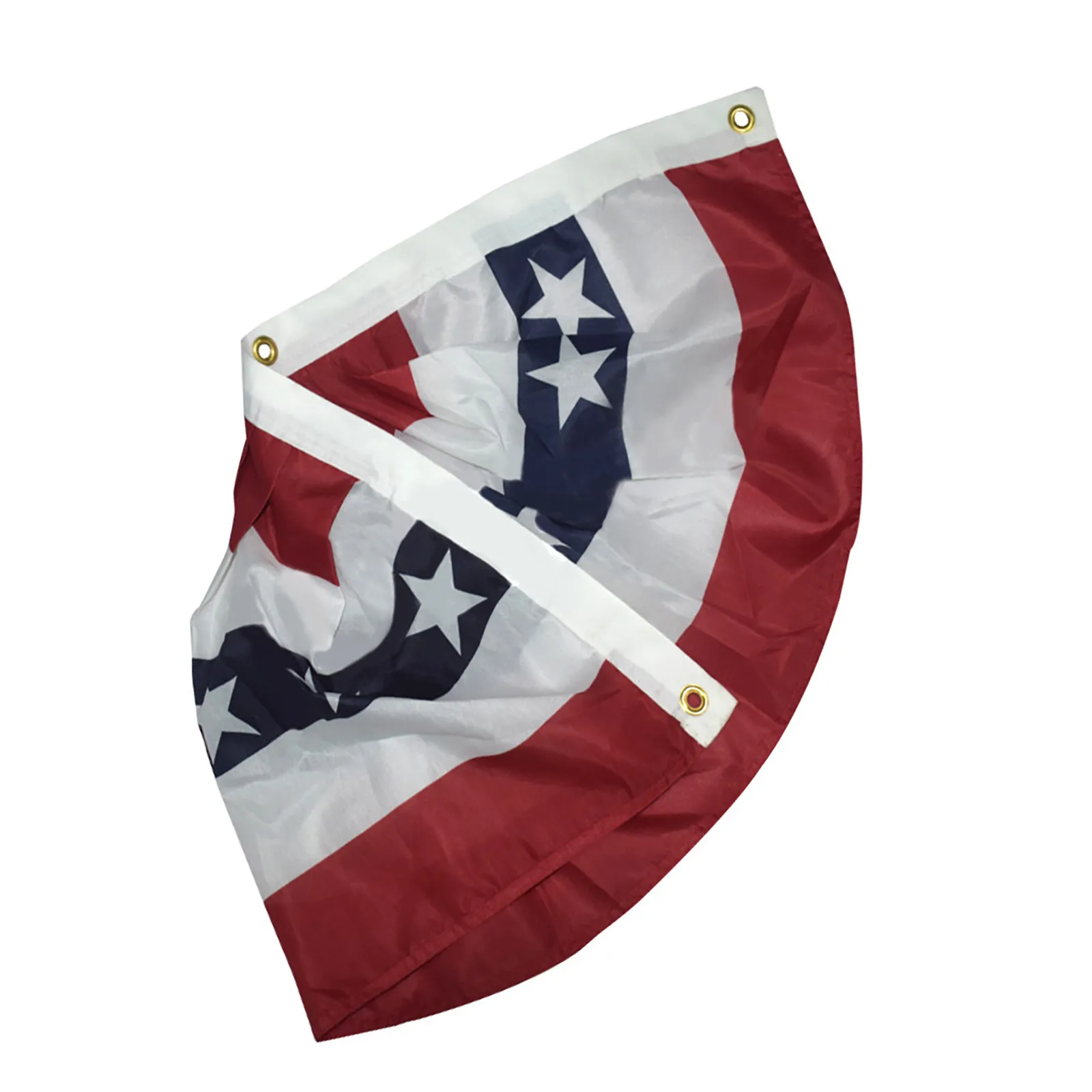 New Embroidered Wrinkle Fan Shape National Flag For American Independence Day Home Decor Pleated Bunting Half Of #M | Дом и сад