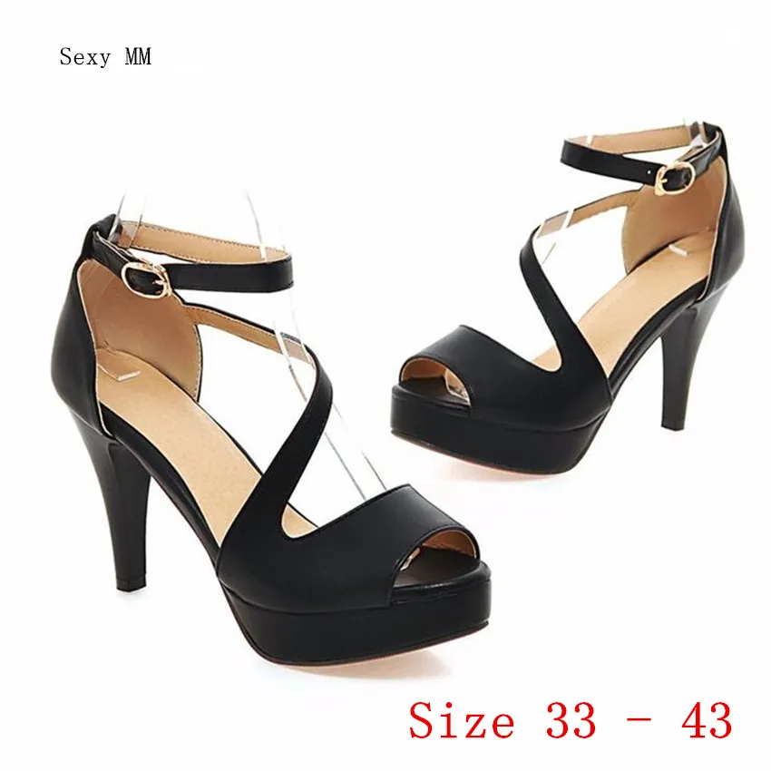 

Summer Pumps Women Peep Toe High Heel Party Wedding Shoes Platform Gladiator Sandals Woman High Heels Plus Size 33 - 40.41.42.43