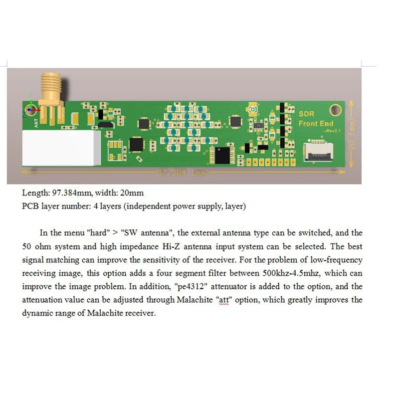 1.10C 50KHz - 2GHZ Malachite Malahit SDR Radio DSP Receiver AM/SSB/NFM/WFM+Speaker+Battery+Case+Expansion Board | Электроника