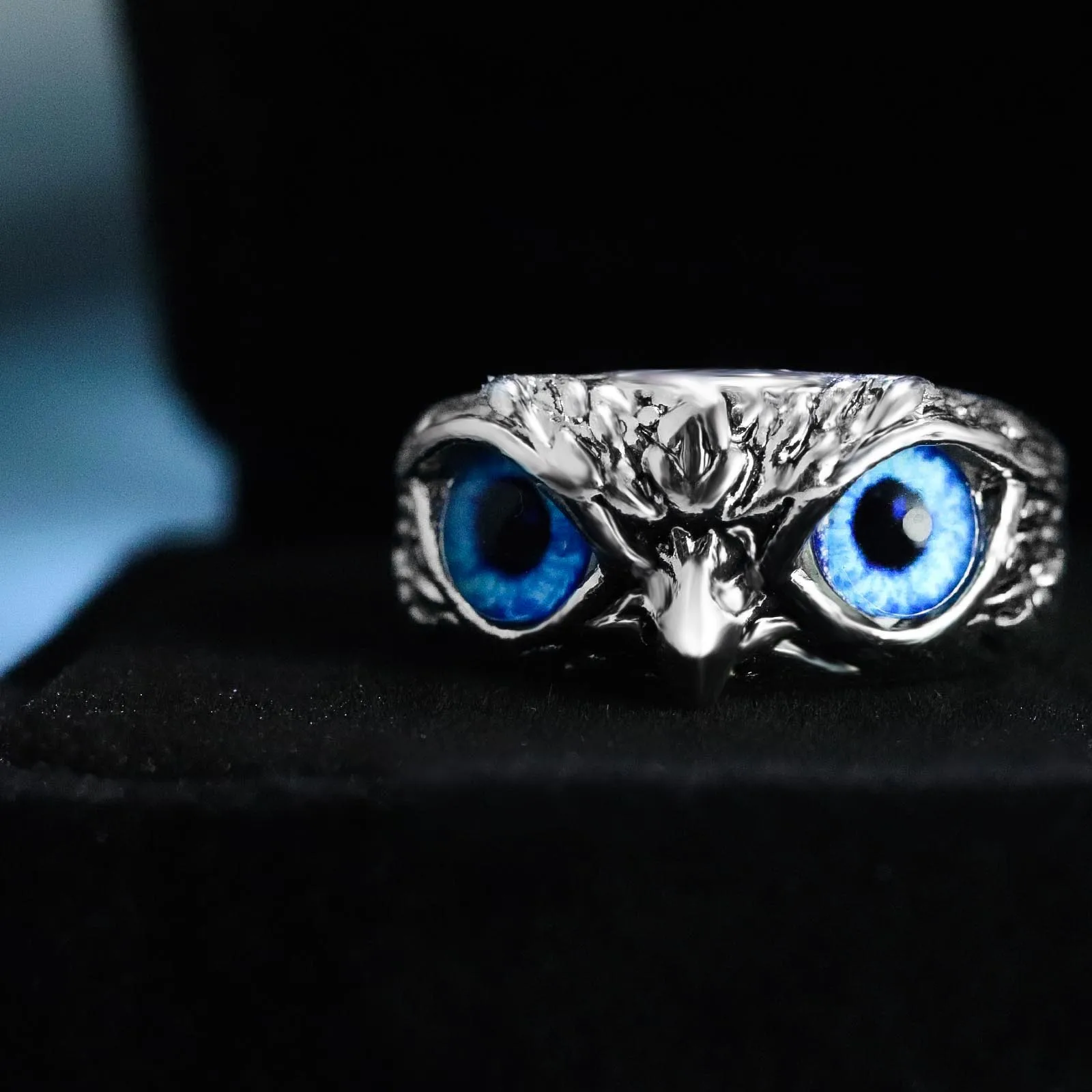 

New Demon Eye Owl Ring For Women Girl Lovers Retro Animal Open Adjustable Ring Statement Ring Jewelry Gift