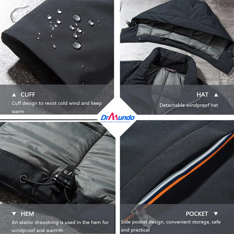 

2020 Men's Ski Jacket Waterproof Thicken Feece Warm Ski-wear Mountain Hiking Jacket Plus Size Jacket Snow Coat Clothes Brand