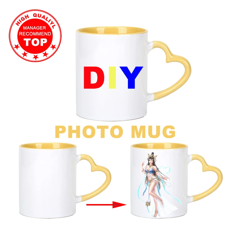 

DIY Фото Кружка Печатная белая керамическая чашка ручки цвета снаружи DIY Фото керамическая кружка на заказ фото подарок
