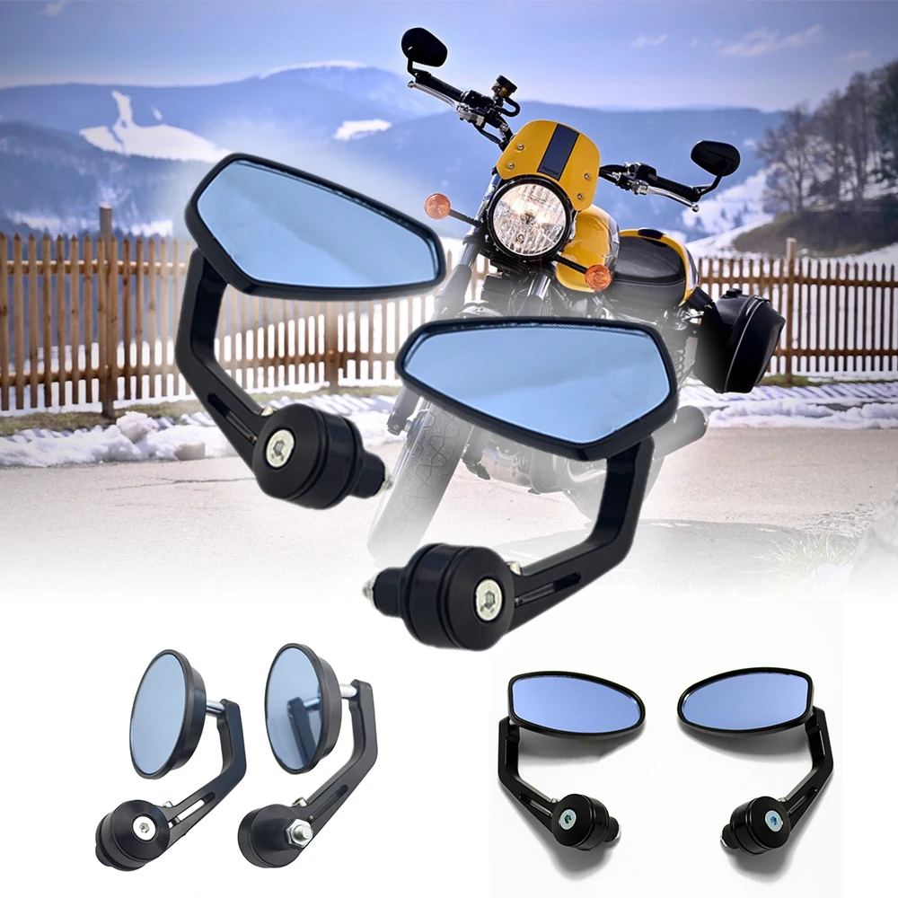 

Universal 7/8" Round Bar End Rear Mirrors Moto Motorcycle Motorbike Scooters Rearview Mirror Side View Mirrors For Cafe Racer