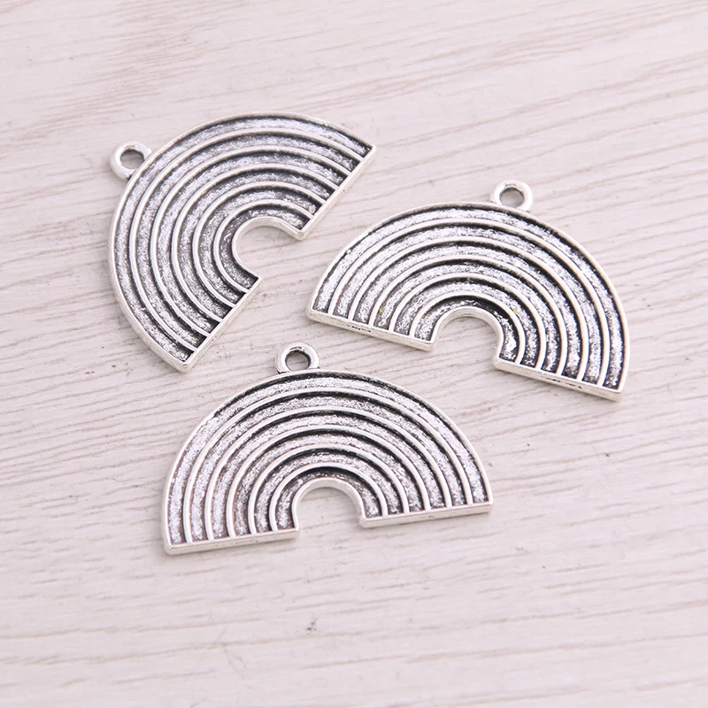 

SWEET BELL 18PCS 21*33mm New Product Antique Rainbow Charms Pendant Jewelry Metal Alloy Jewelry Marking
