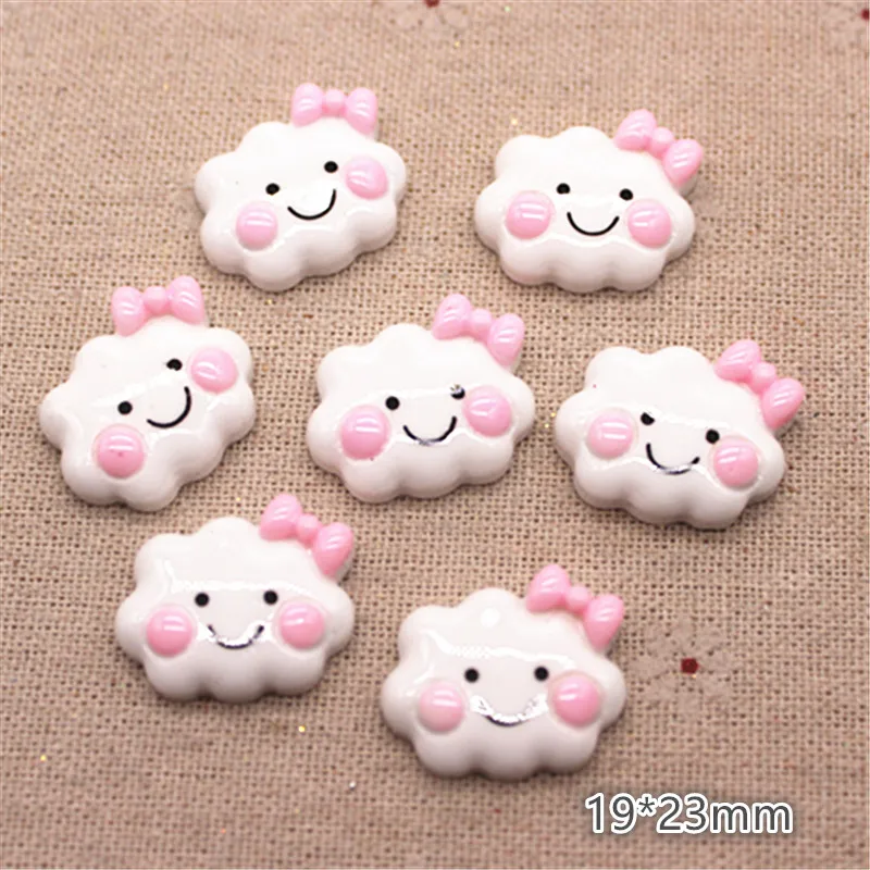 10 шт. Kawaii смесь цветов смолы смайлик облака Flatback Кабошон миниатюрное Искусство DIY