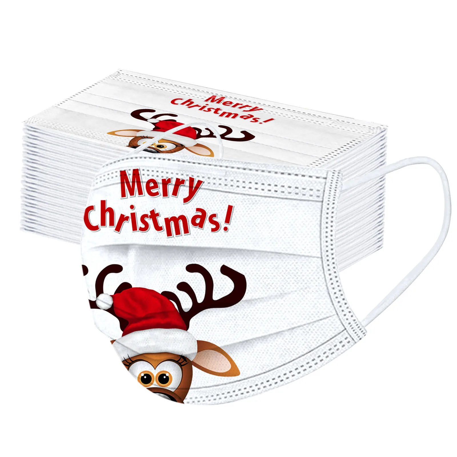 

50pc Maschera Mouth Capas Adult Disposable Facemasks Christmas Santa Claus Kids Disposable Face Mask Mascarillas Nios d5