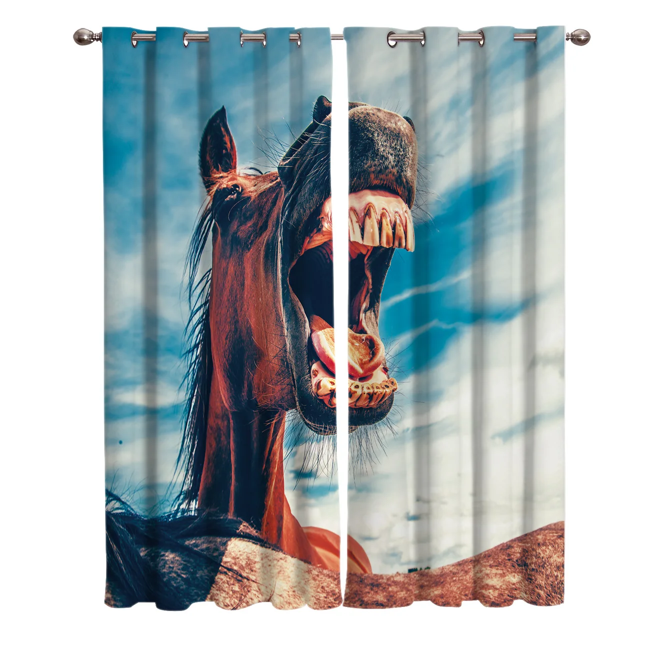 Забавный дизайн животные лошадь занавески для обработки окон жалюзи на окна