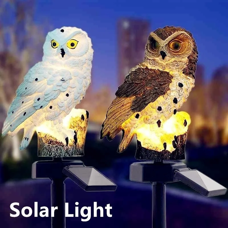 

1/2Pcs Waterproof Solar Power LED Light Garden Path Yard Lawn Owl Animal Ornament Lamp