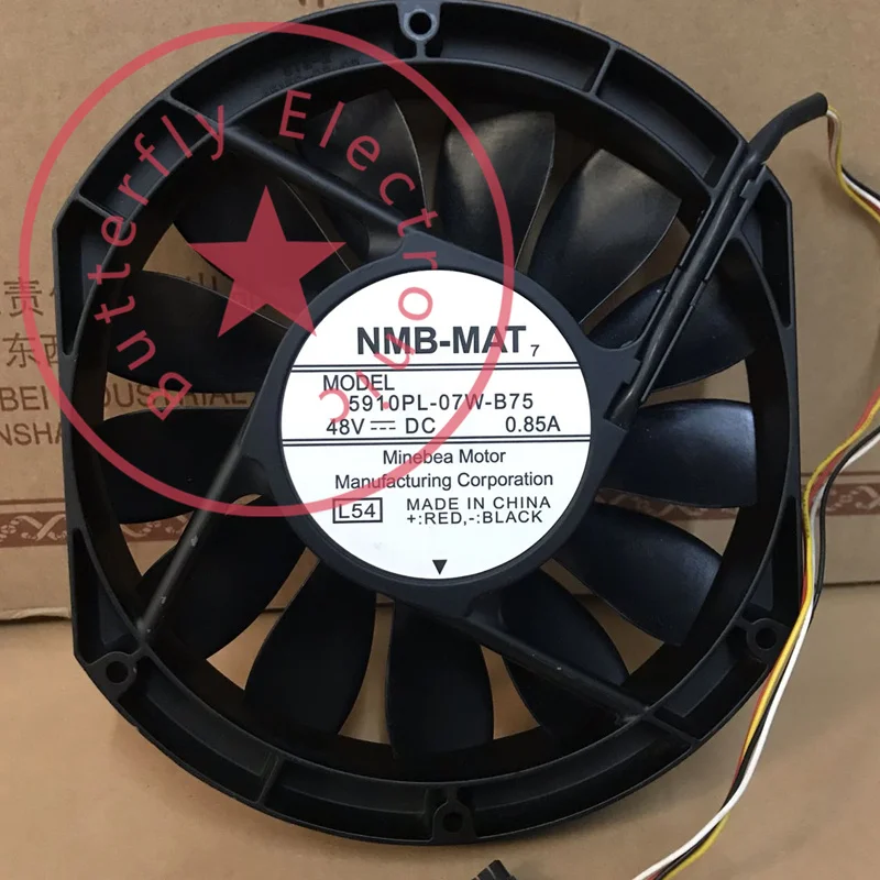 

Совершенно новый 5910PL-07W-B75 DC 48V 0.85A Оригинальный 17 см охлаждающий вентилятор с алюминиевой рамкой кулер 17225