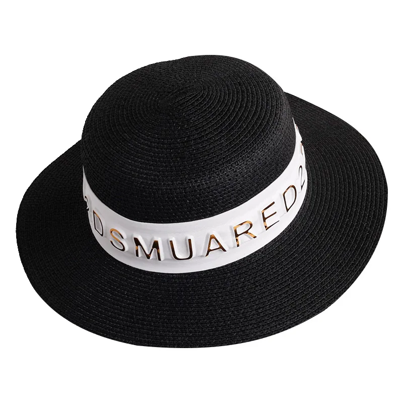 

Hat women summer fashion retro style letter flat sun hat top hat women