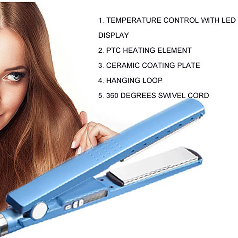 

professional 11/4 nano titanium electric 450 degrees hair straighteners flat iron free shipping For Free Drop shipping