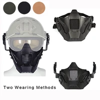 tactical half face mask airsoft paintball protective cs game military metal steel mesh masks can use with helmet or single use