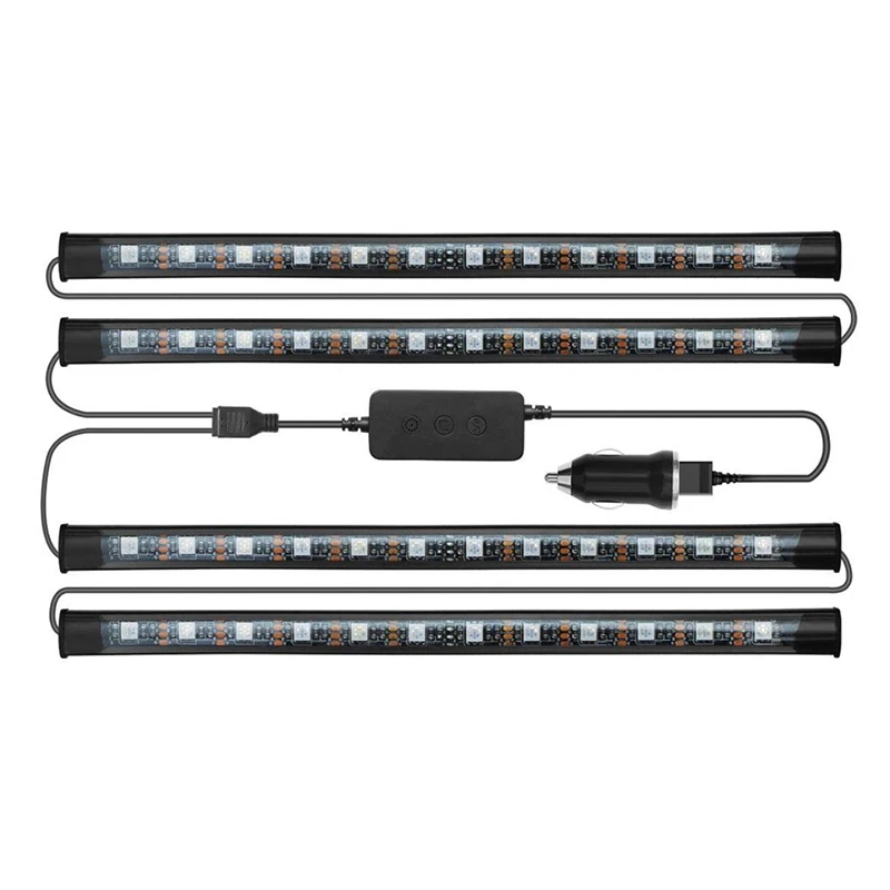 

Автомобильный линейный светильник s с двухпроводной дизайн 48 светодиодов приложение Управление автомобильный светильник комплект DIY режим...