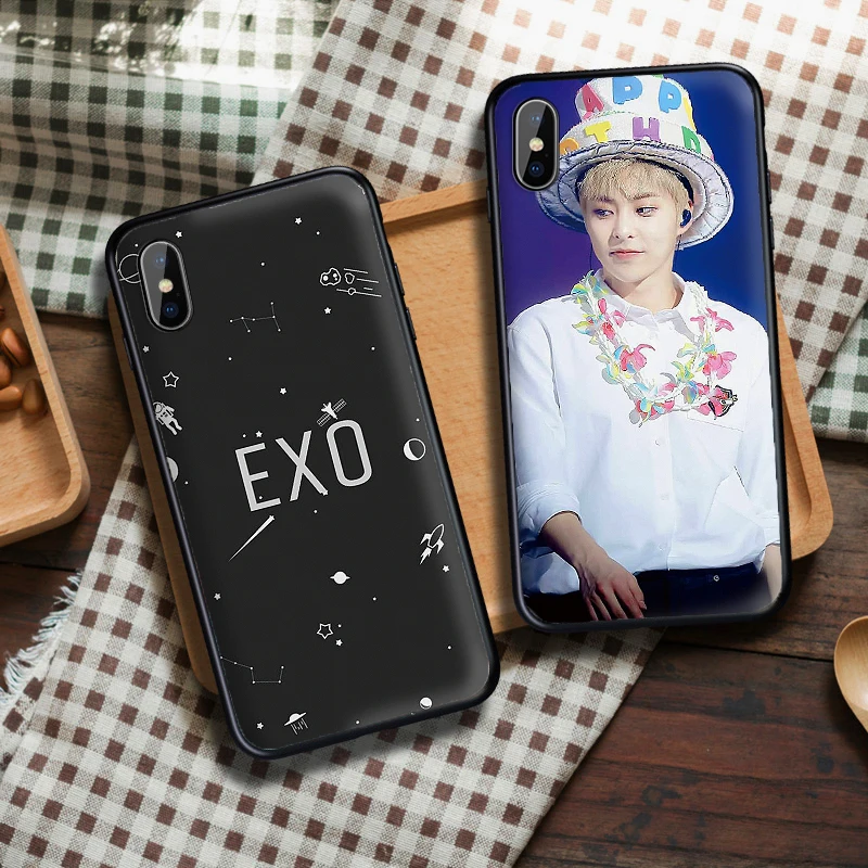Мальчик группа EXO мягкий TPU чехол для Apple IPhone X XR XS Макс 5 5S 5C SE 6 S 7 8 Plus ipod touch