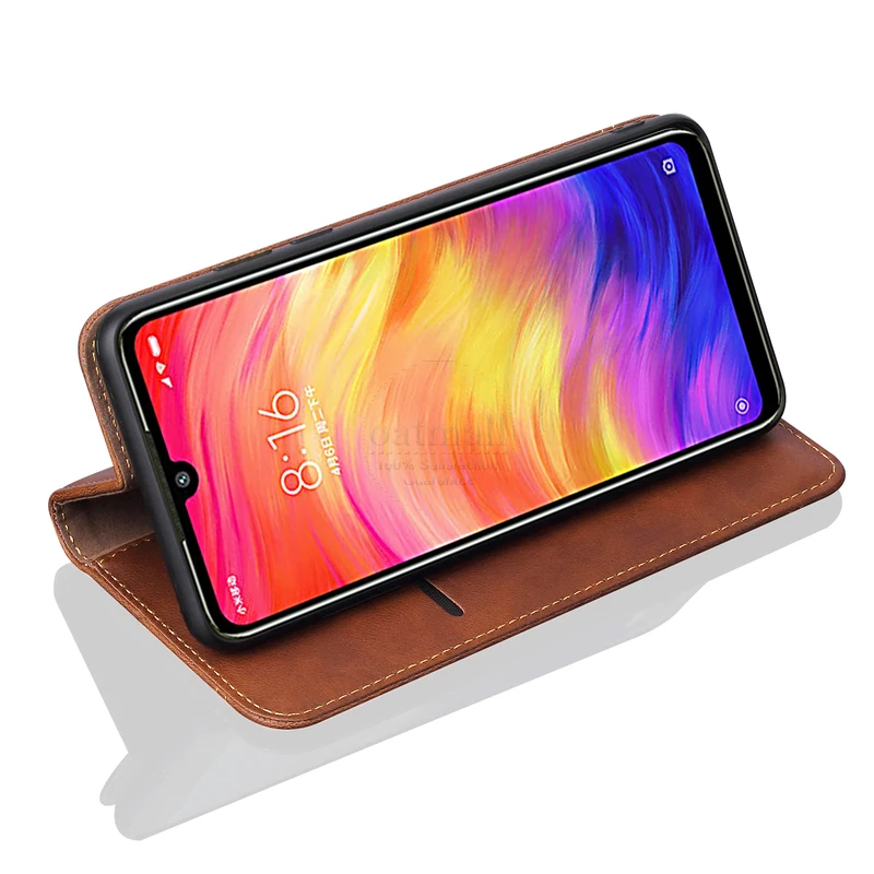 Роскошный тонкий кожаный чехол-книжка в стиле ретро для XiaoMI RedMi Note 7, чехол-кошелек с подставкой для карт, Магнитный чехол-книжка для Xiomi RedMi 7, чехол